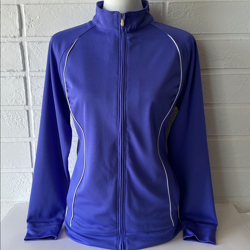Pebble Beach Purple Zip-Up Jacket with White Accents -